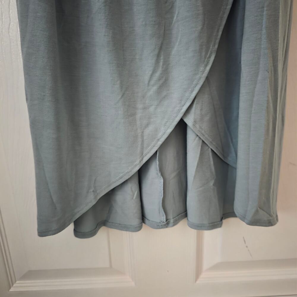 Zenana Outfitters Dusty Sage Tulip Hem Belted Sleeveless Maxi Dress size XL - Picture 4 of 7